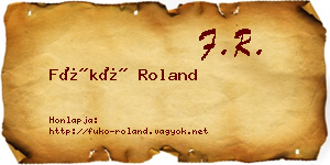 Fükő Roland névjegykártya